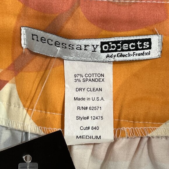 Necessary Object Skirt Womens M Orange Gray Floral Mini Aline Artsy Boho Hippie - Picture 7 of 8